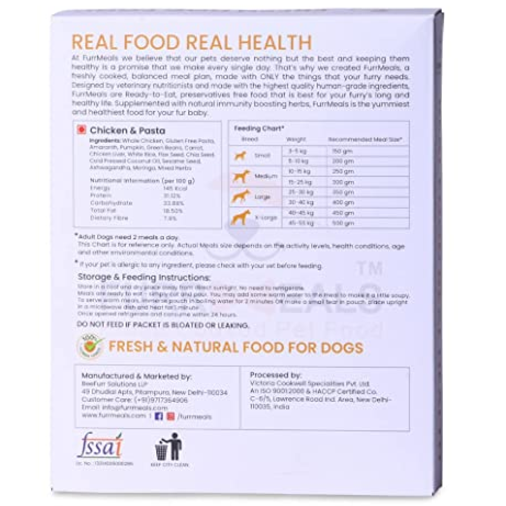FurrMeals Gluten Free Chicken & Pasta Ready-to-Eat Dog Wet Food
