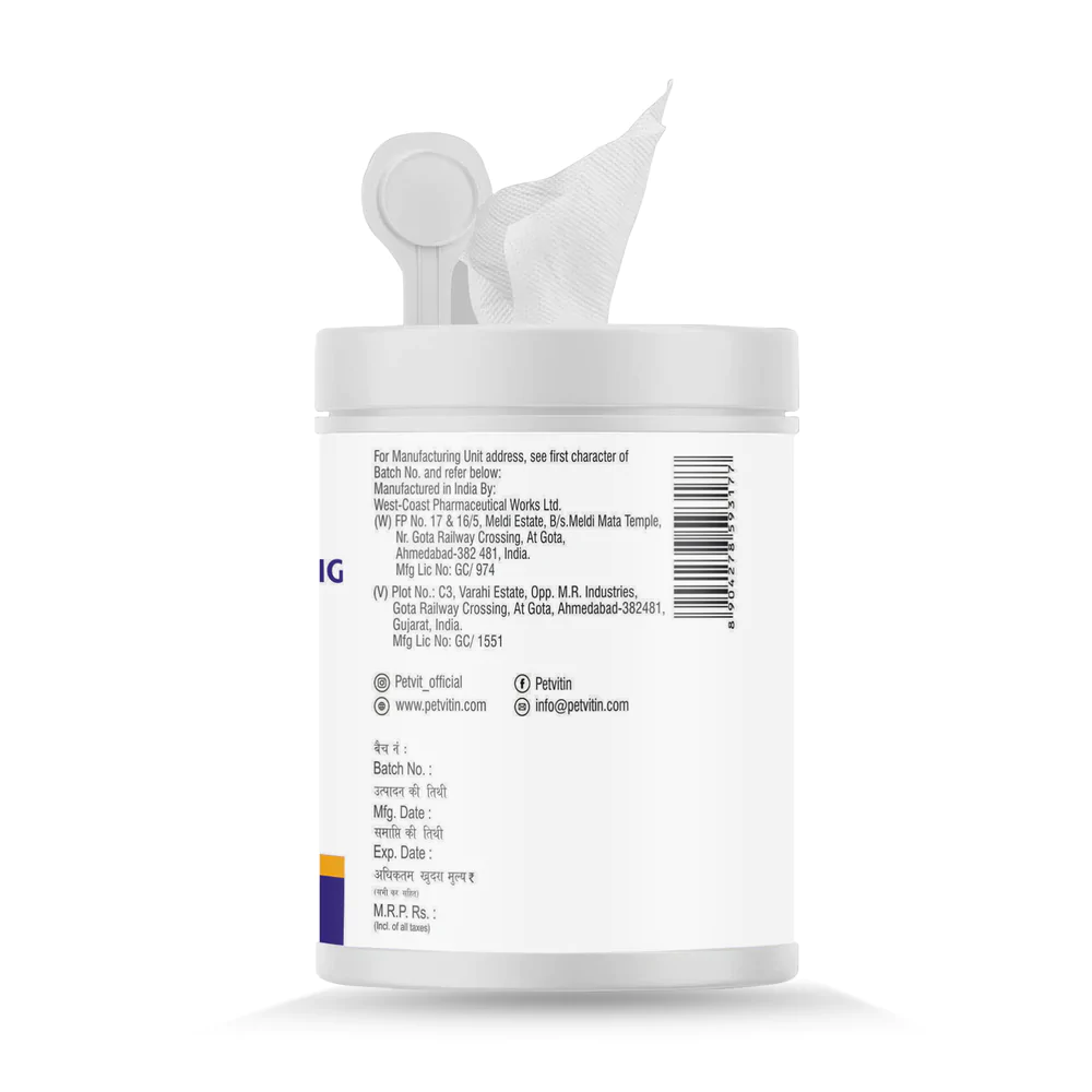 Petvit Sanitizing & Grooming Wipes for Pets