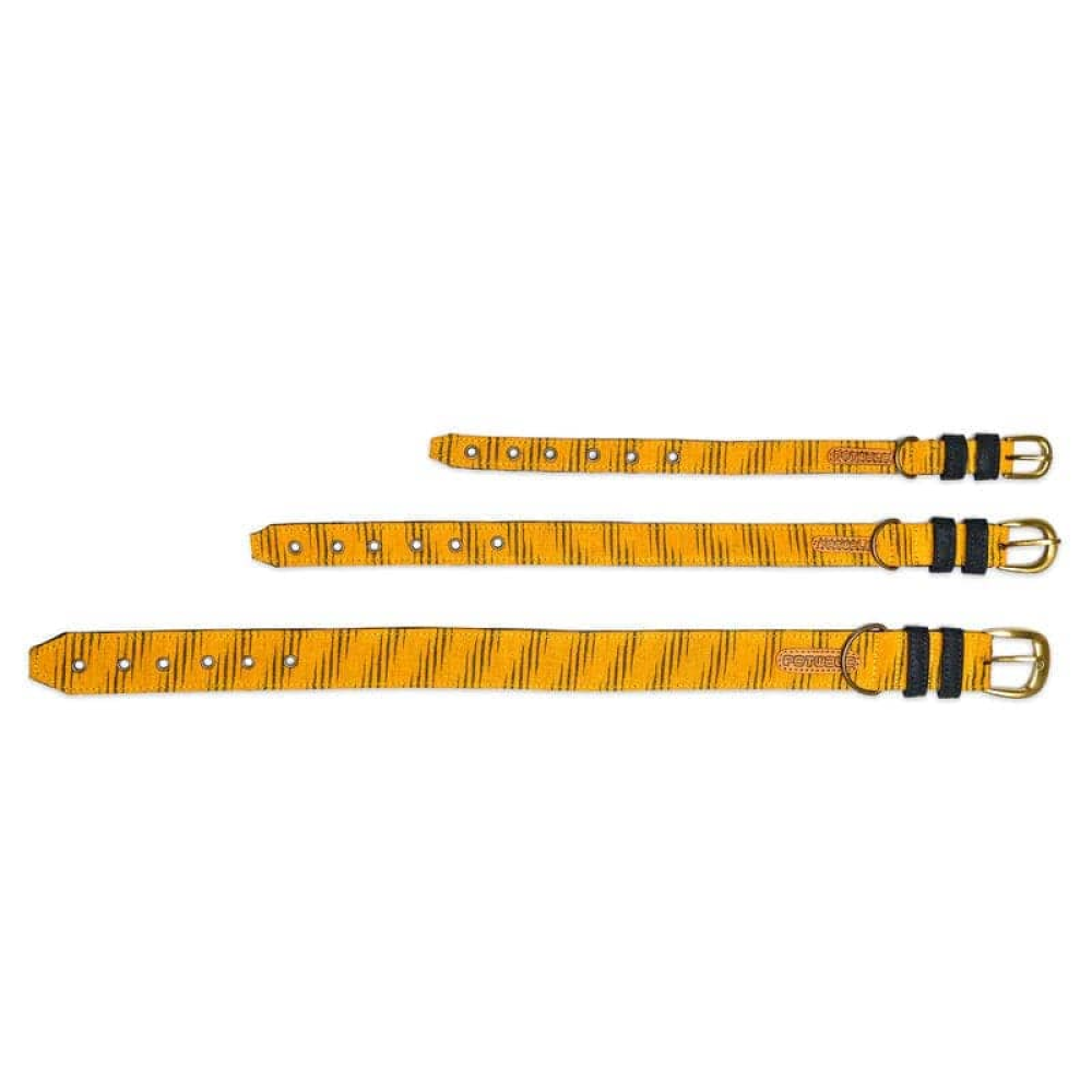 PetWale Fabric Belt Collar for Dogs (Tiger Print)