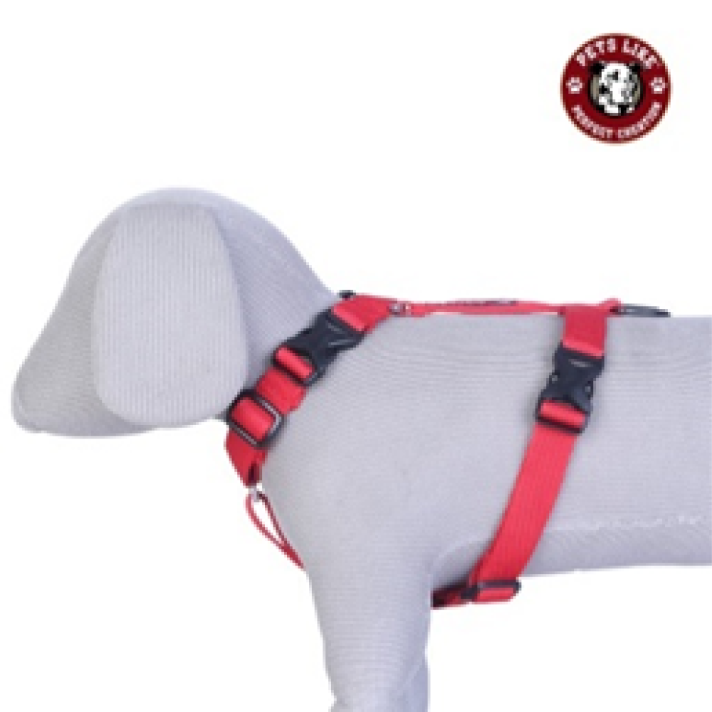 Pets Like H-Harness with Collar Clip for Dogs (Red)