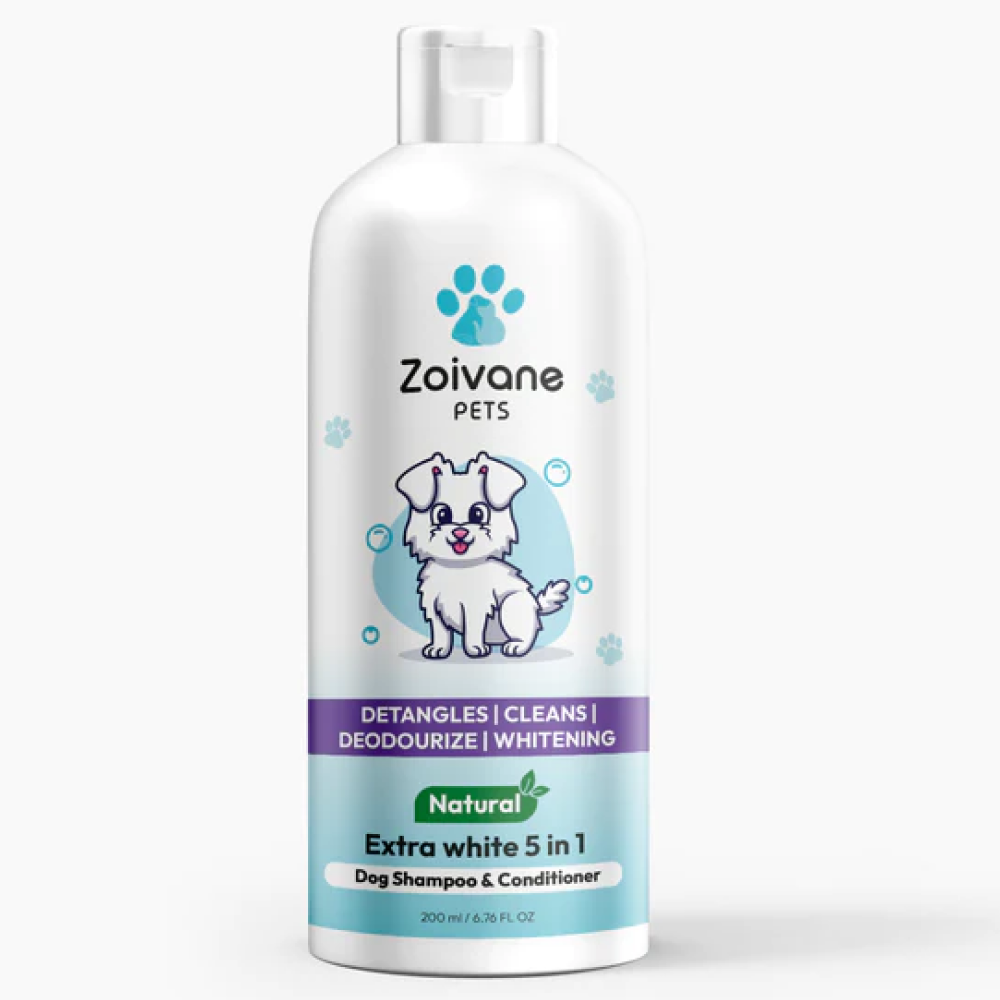 Zoivane Natural Extra White 5 in 1 Shampoo Conditioner for Dogs (Floral and Rosy)