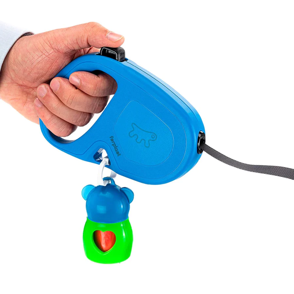Ferplast Flippy Tech Regular Retractable Tape Leash for Pets (Blue)