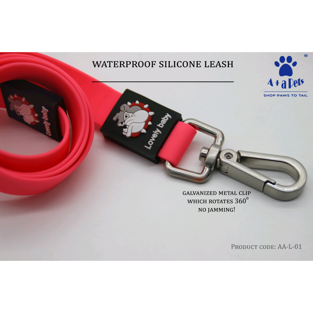 A Plus A Pets Waterproof Silicone Leash for Dogs (Pink)