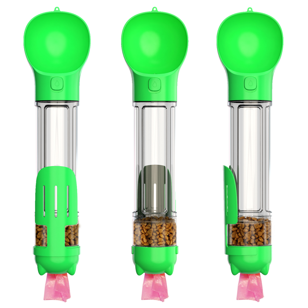 A Plus A Pets 4in1 Multi Functional Bottle with Water, Food, Poo Bags Storage & Poo Shovel for Dogs (Get Free Bath Deodorant)