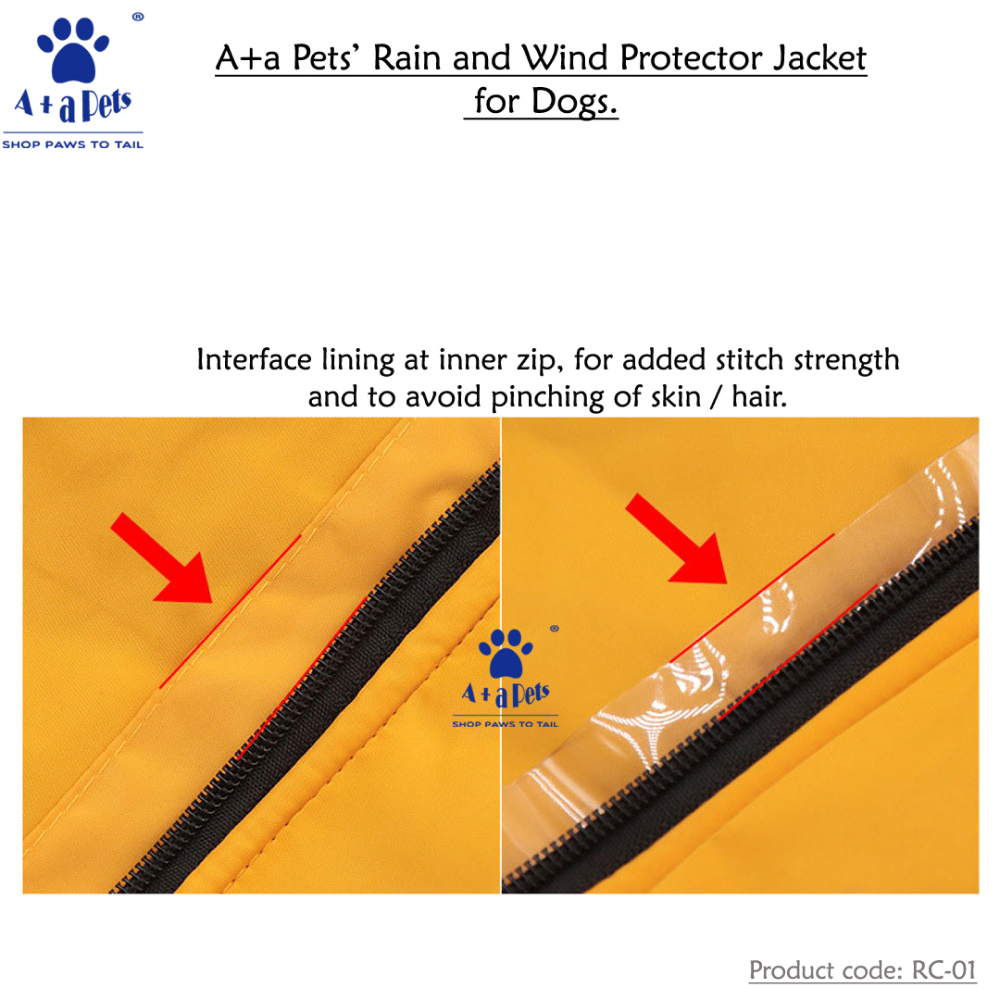 A Plus A Pets Luxurious Rain & Wind Protector Jacket For Dogs (Blue)