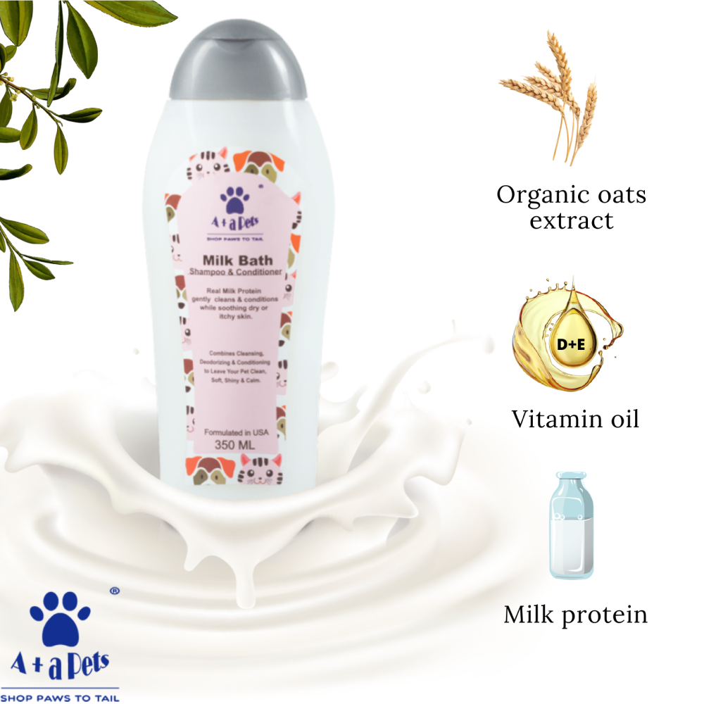 A Plus A Pets Milk Bath Shampoo and Conditioner for Pets
