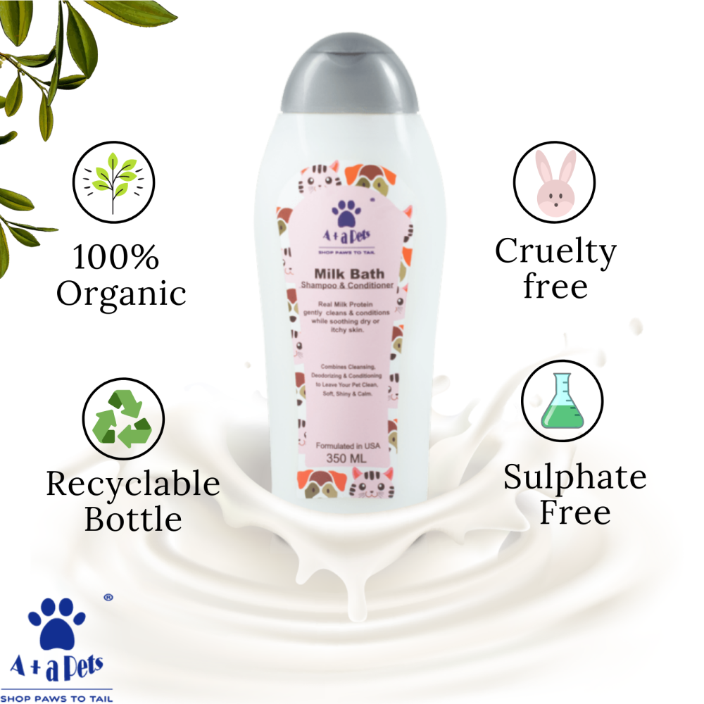 A Plus A Pets Milk Bath Shampoo and Conditioner for Pets