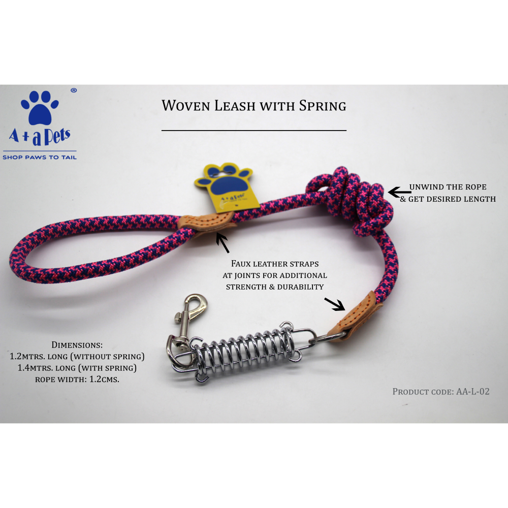 A Plus A Pets Shock Absorbing Heavy Duty Poly Woven Leash for Dogs (Green)