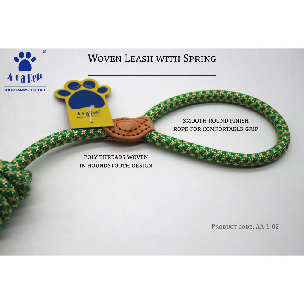 A Plus A Pets Shock Absorbing Heavy Duty Poly Woven Leash for Dogs (Pink)