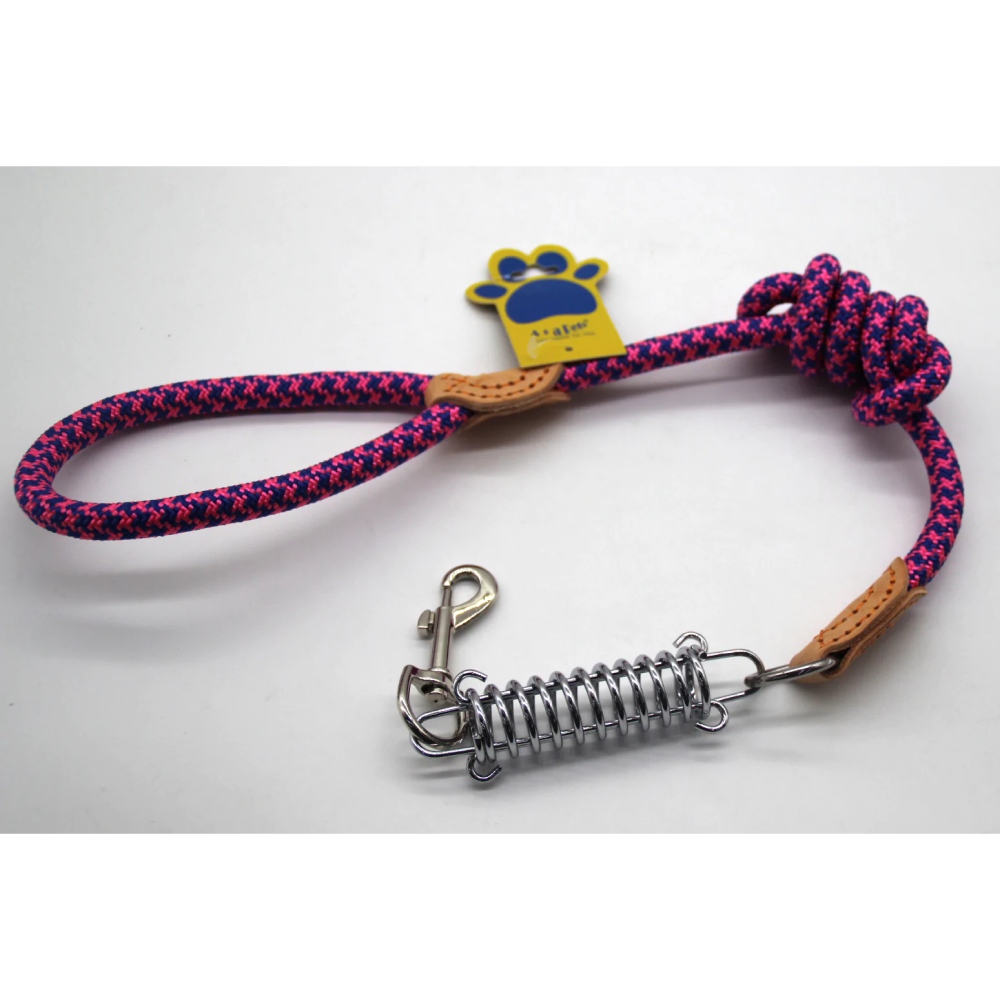A Plus A Pets Shock Absorbing Heavy Duty Poly Woven Leash for Dogs (Pink)