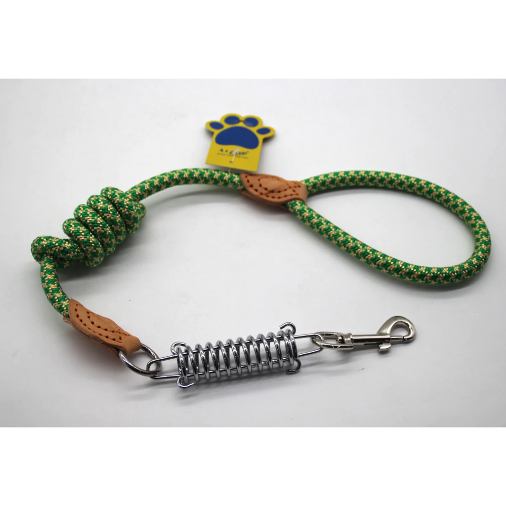 A Plus A Pets Shock Absorbing Heavy Duty Poly Woven Leash for Dogs (Green)