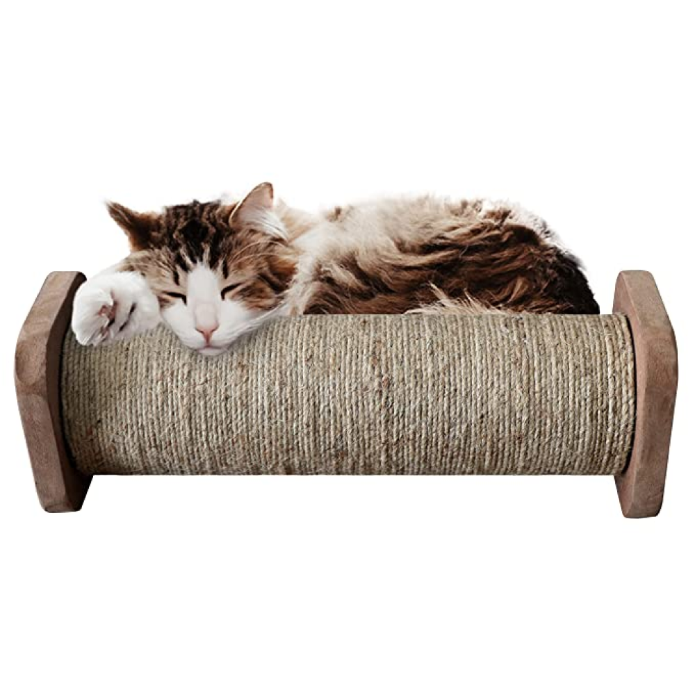 Hiputee Horizontal Single Sisal Rope Scratching, Playing Pole for Kittens and Cats (Grey)