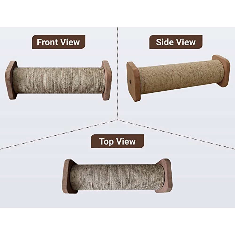 Hiputee Horizontal Single Sisal Rope Scratching, Playing Pole for Kittens and Cats (Grey)