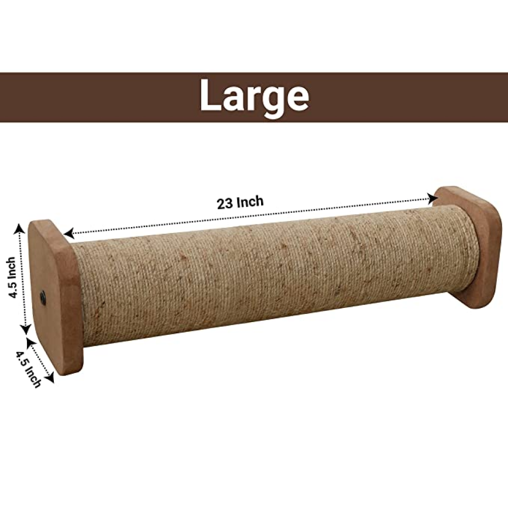 Hiputee Horizontal Single Sisal Rope Scratching, Playing Pole for Kittens and Cats (Grey)
