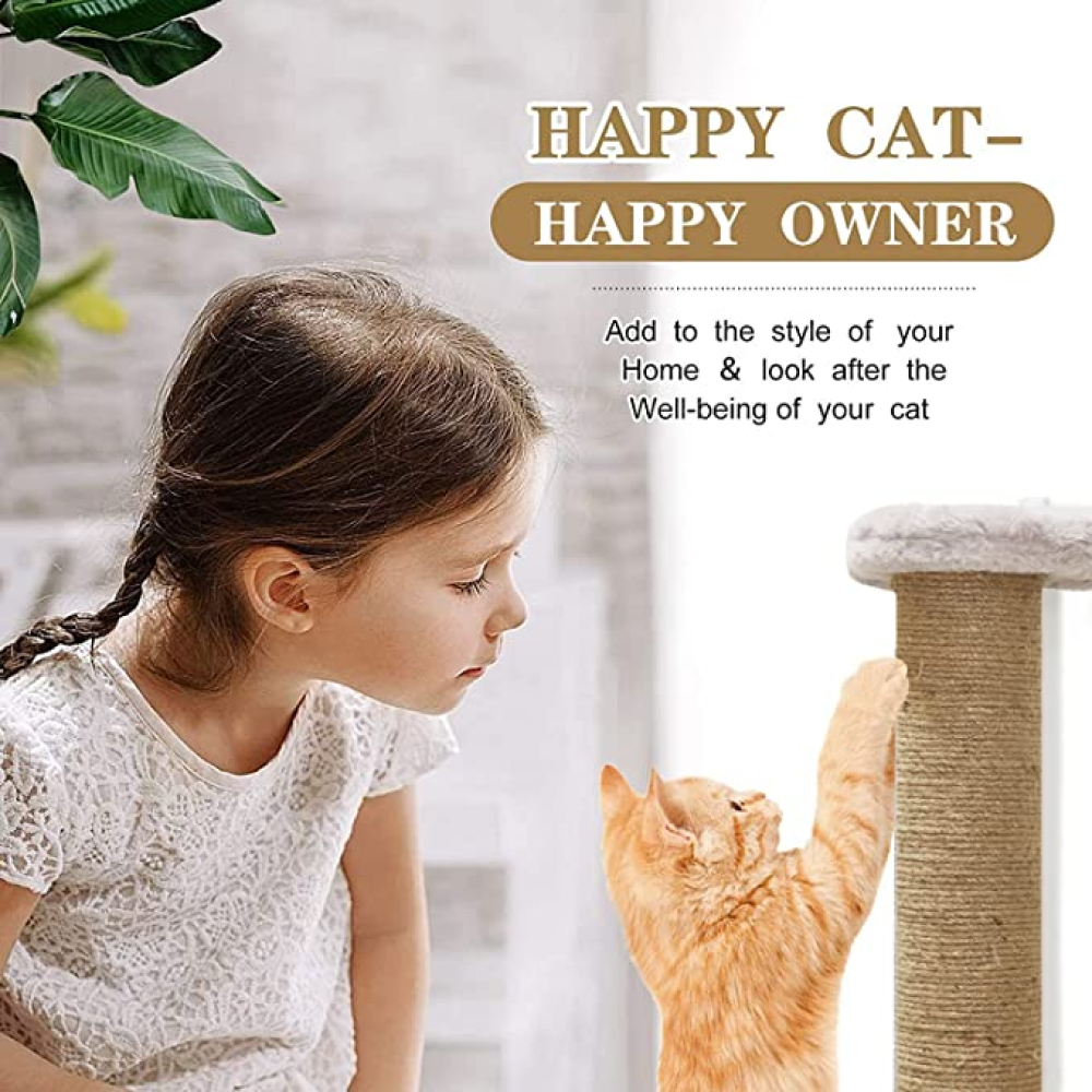 Hiputee Wall Hanging Scratching Post, Playing Activity Scratch Pole, Sisal/Jute Rope for Cats (Grey)