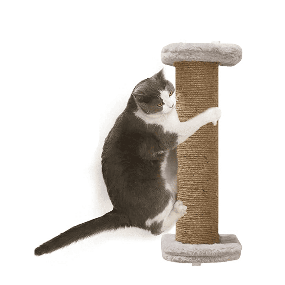 Hiputee Wall Hanging Scratching Post, Playing Activity Scratch Pole, Sisal/Jute Rope for Cats (Grey)