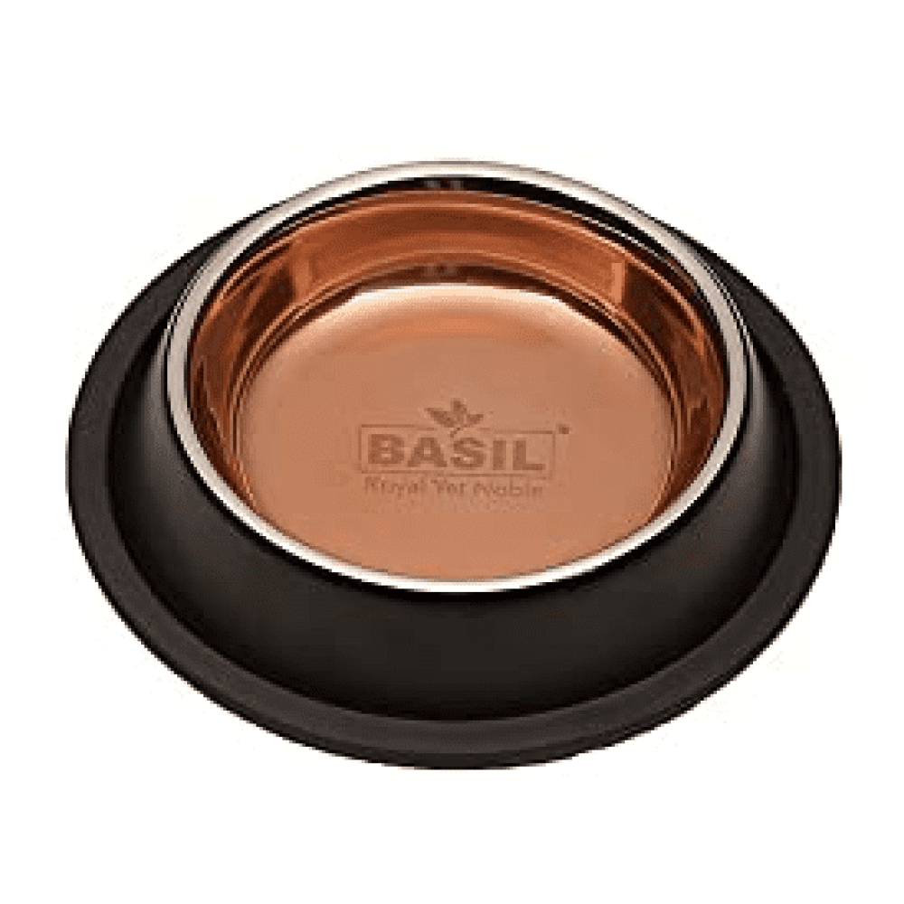 Basil Bronze Colored Stainless Steel Bowl for Pets
