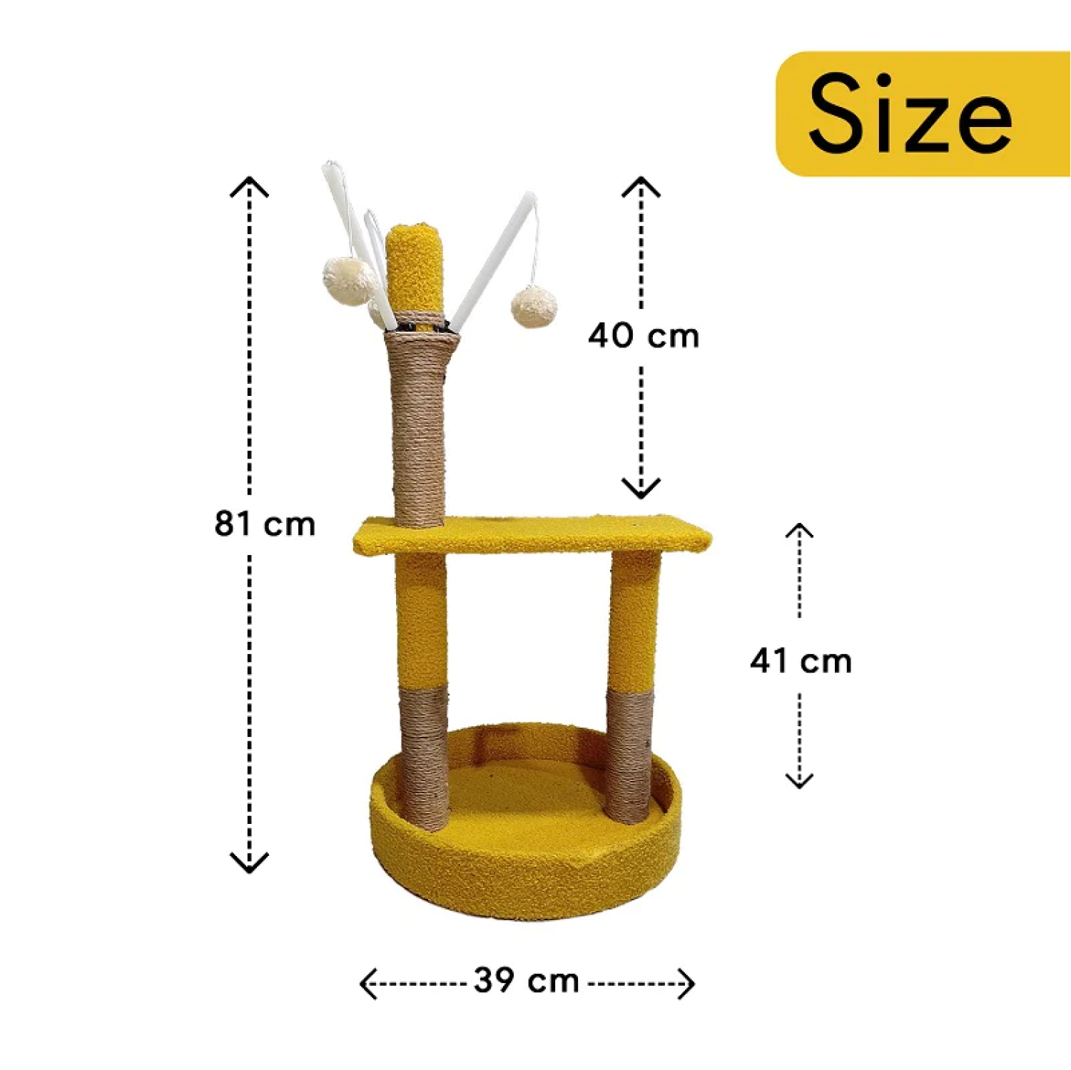 Goofy Tails Cat Tree Post with Toy for Cats