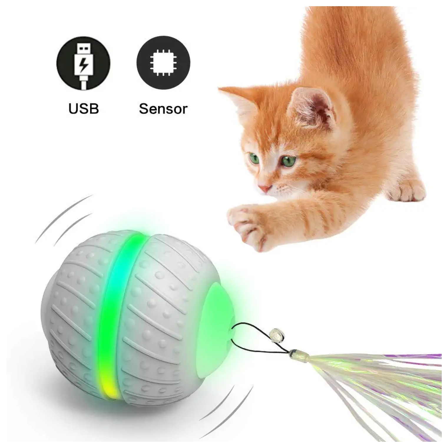 Goofy Tails Smart Ball Toy for Cats