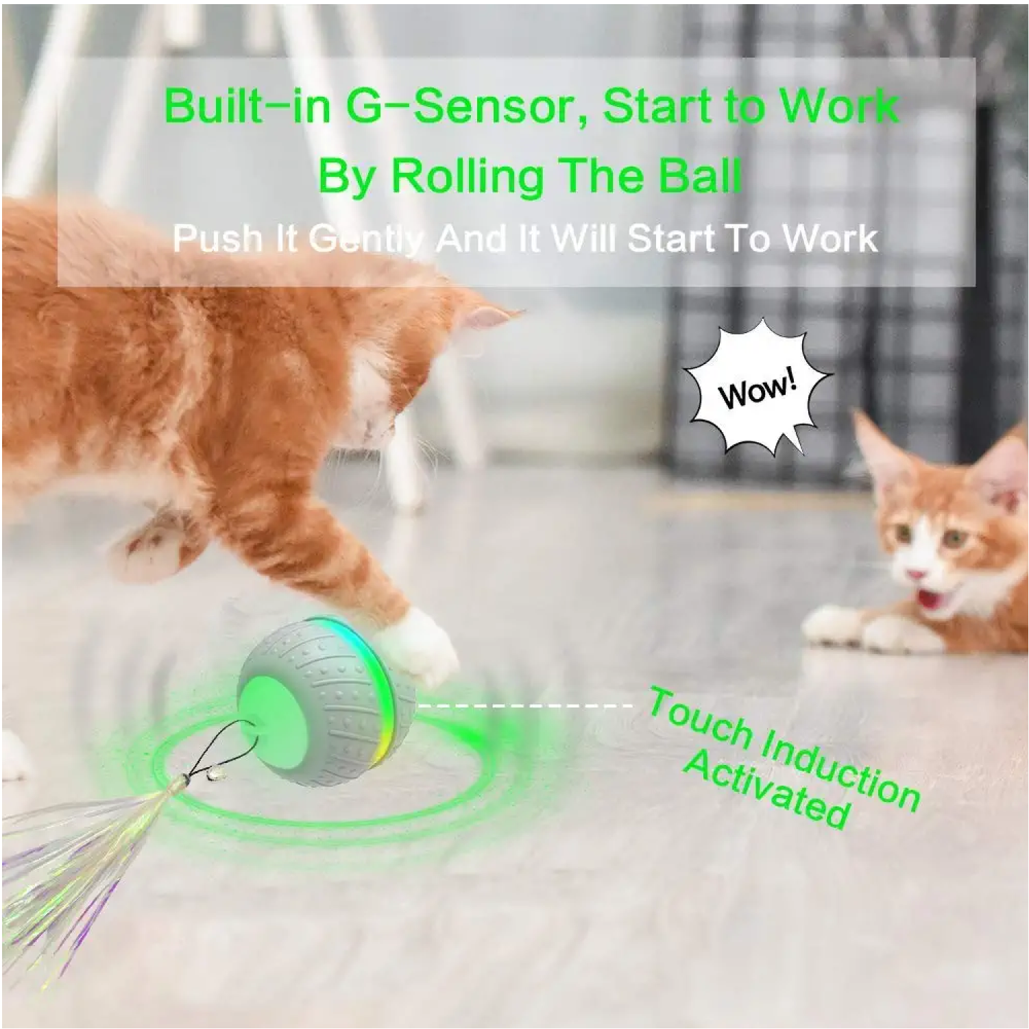 Goofy Tails Smart Ball Toy for Cats