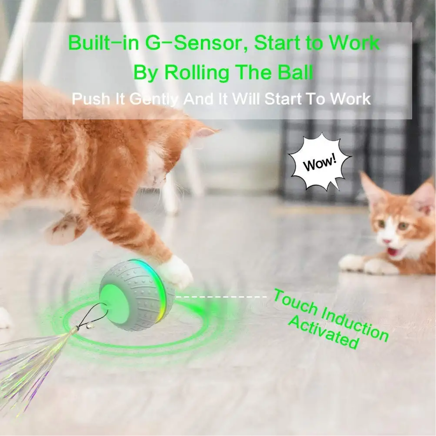 Goofy Tails Smart Ball Toy for Cats