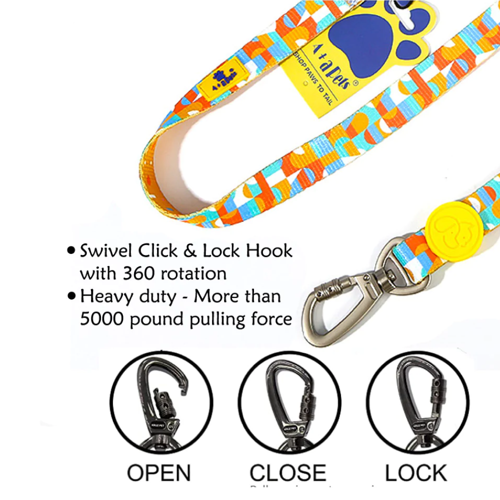 A Plus A Click & Lock Hook Tetris Design Leash for Pets