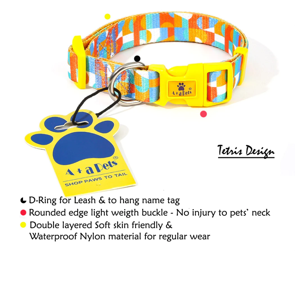 A Plus A Soft Skin Friendly Tetris Design Collar for Pets