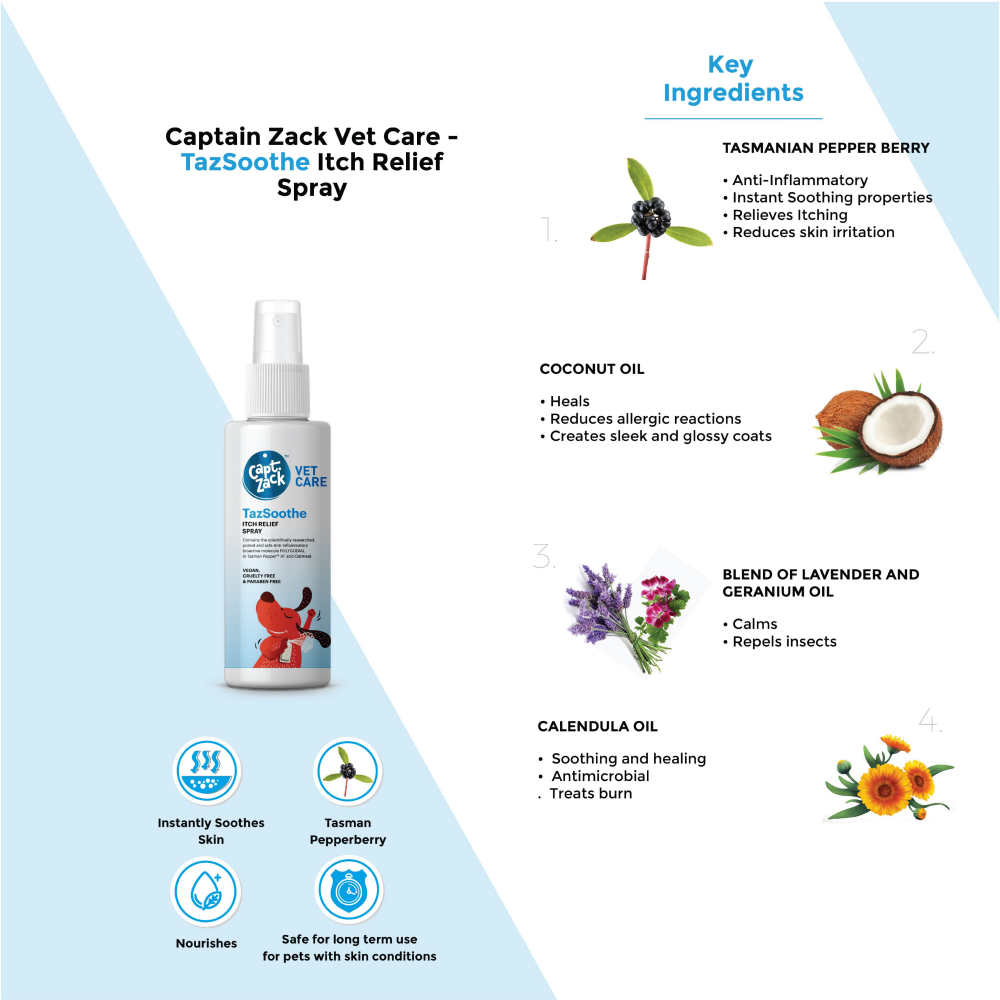 Captain Zack TazSoothe Itch Relief Spray for Dogs