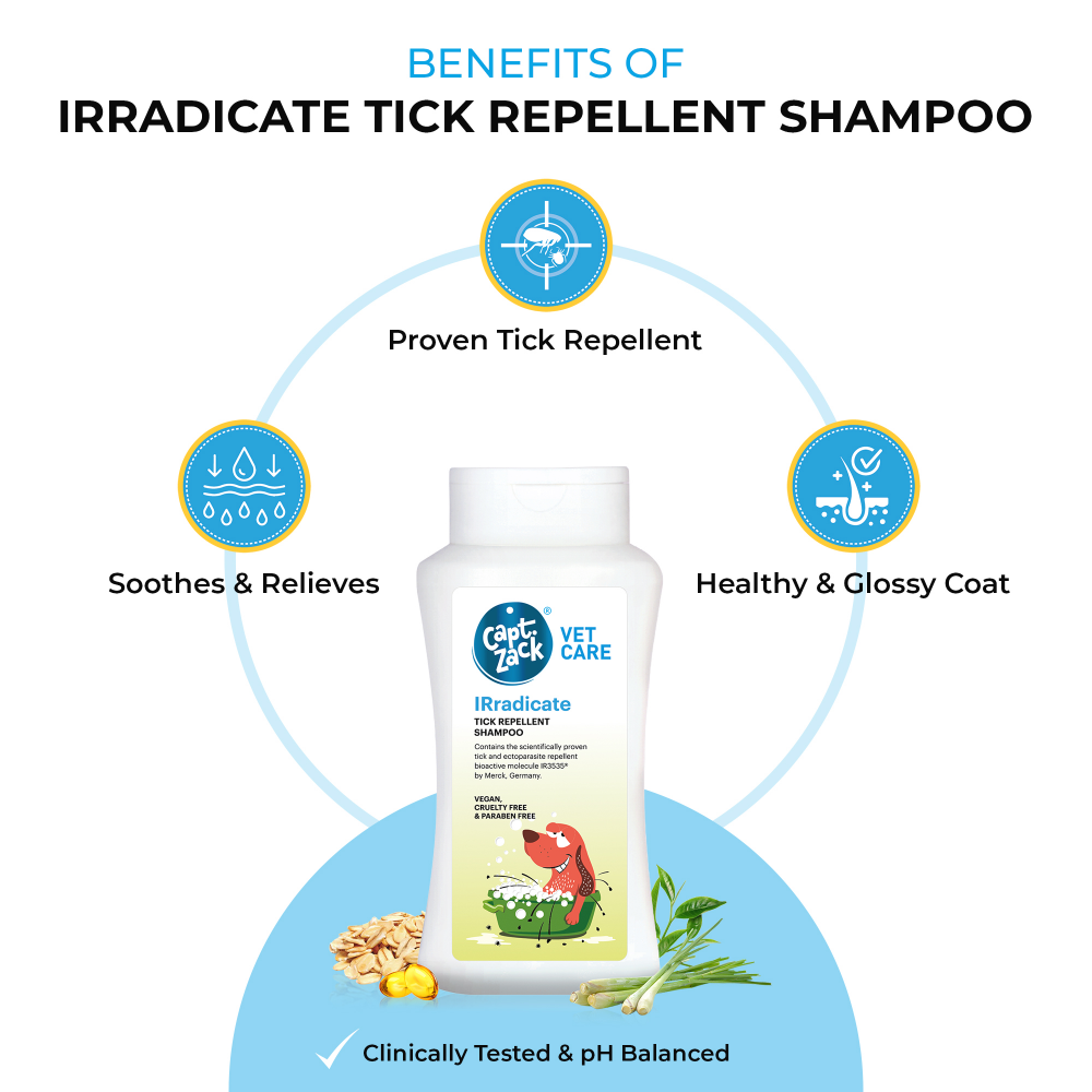 Captain Zack IRradicate Tick Repellent Shampoo for Dogs