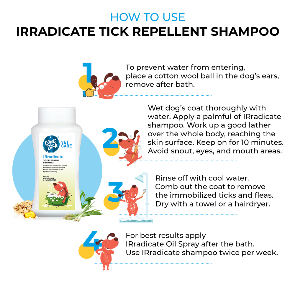 Captain Zack IRradicate Tick Repellent Shampoo for Dogs
