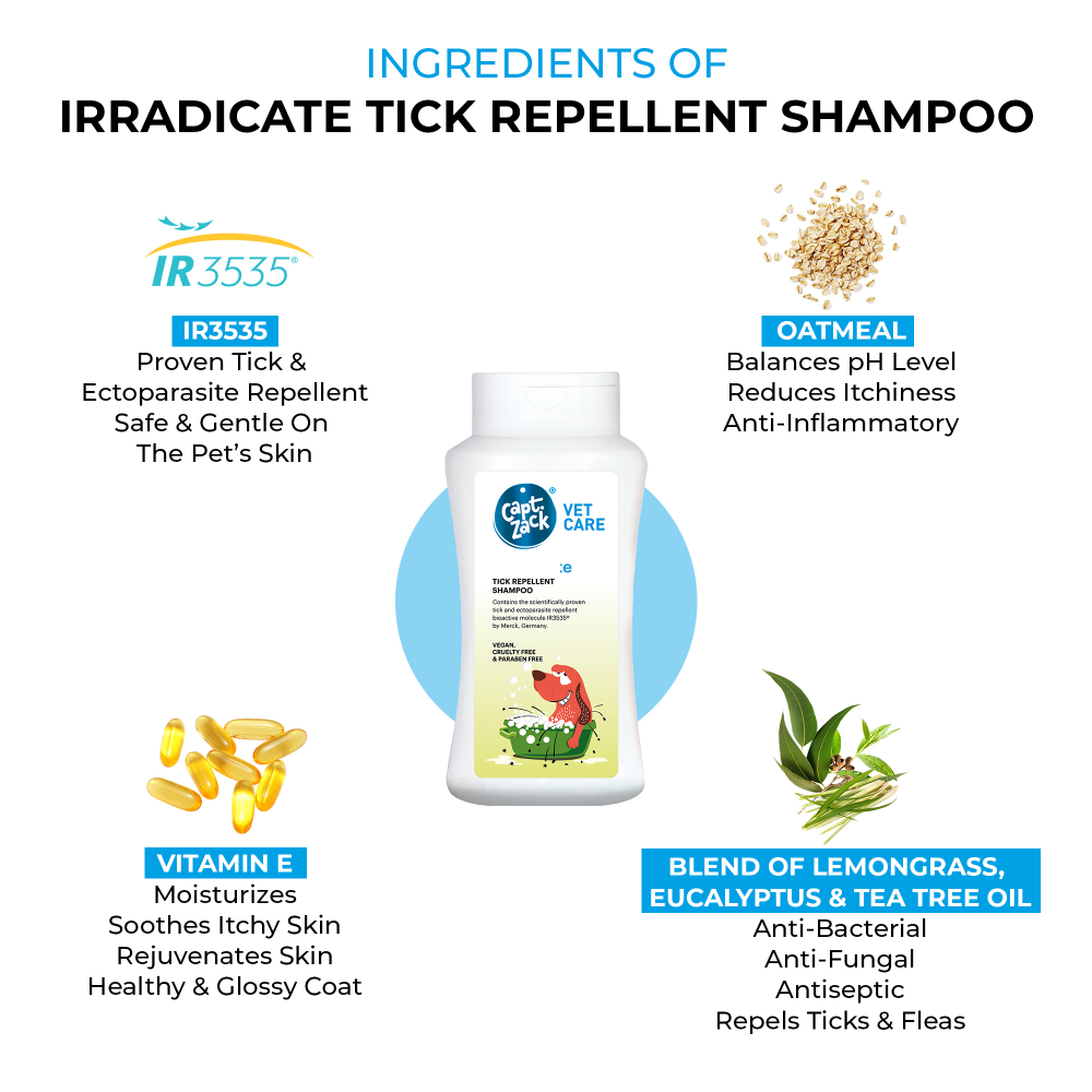 Captain Zack IRradicate Tick Repellent Shampoo for Dogs