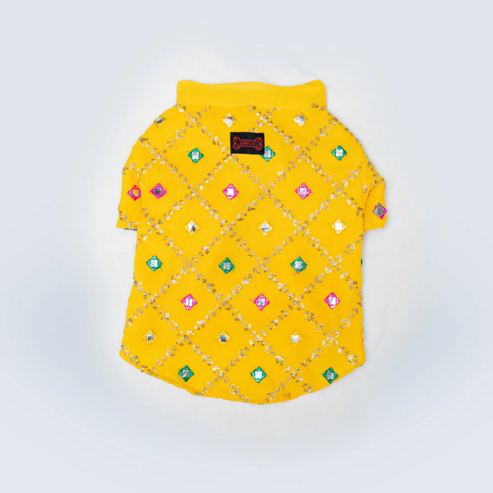 Pawgypets Festive Shirt for Pets (Yellow)