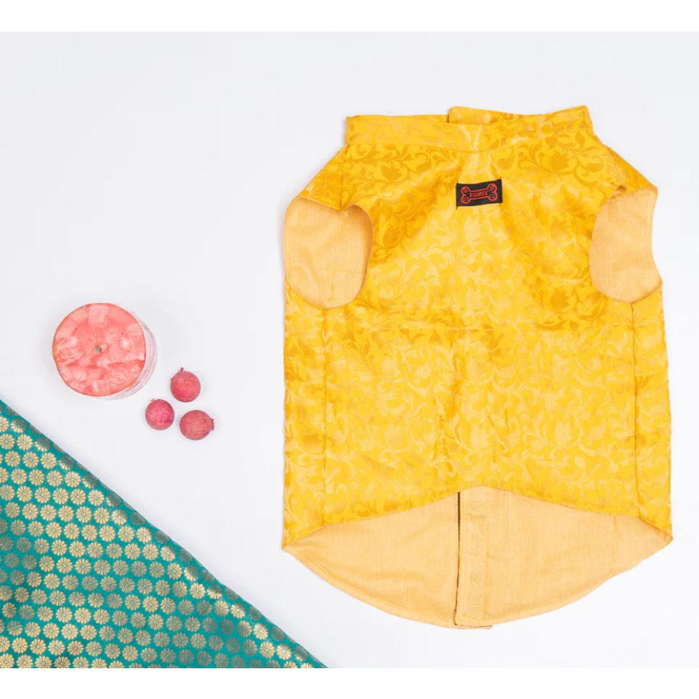 Pawgypets Sherwani for Pets (Yellow)
