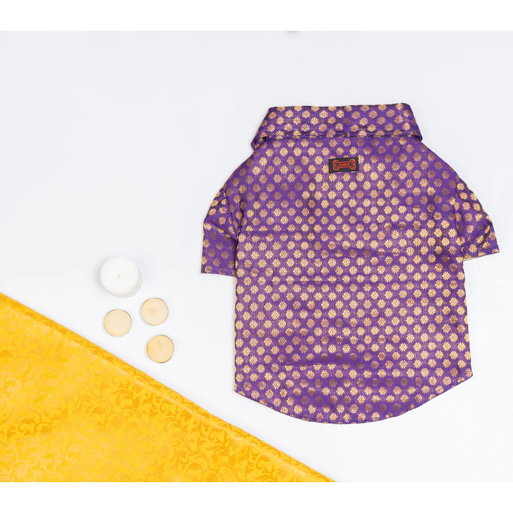 Pawgypets Occasion Wear Shirt for Pets (Purple)