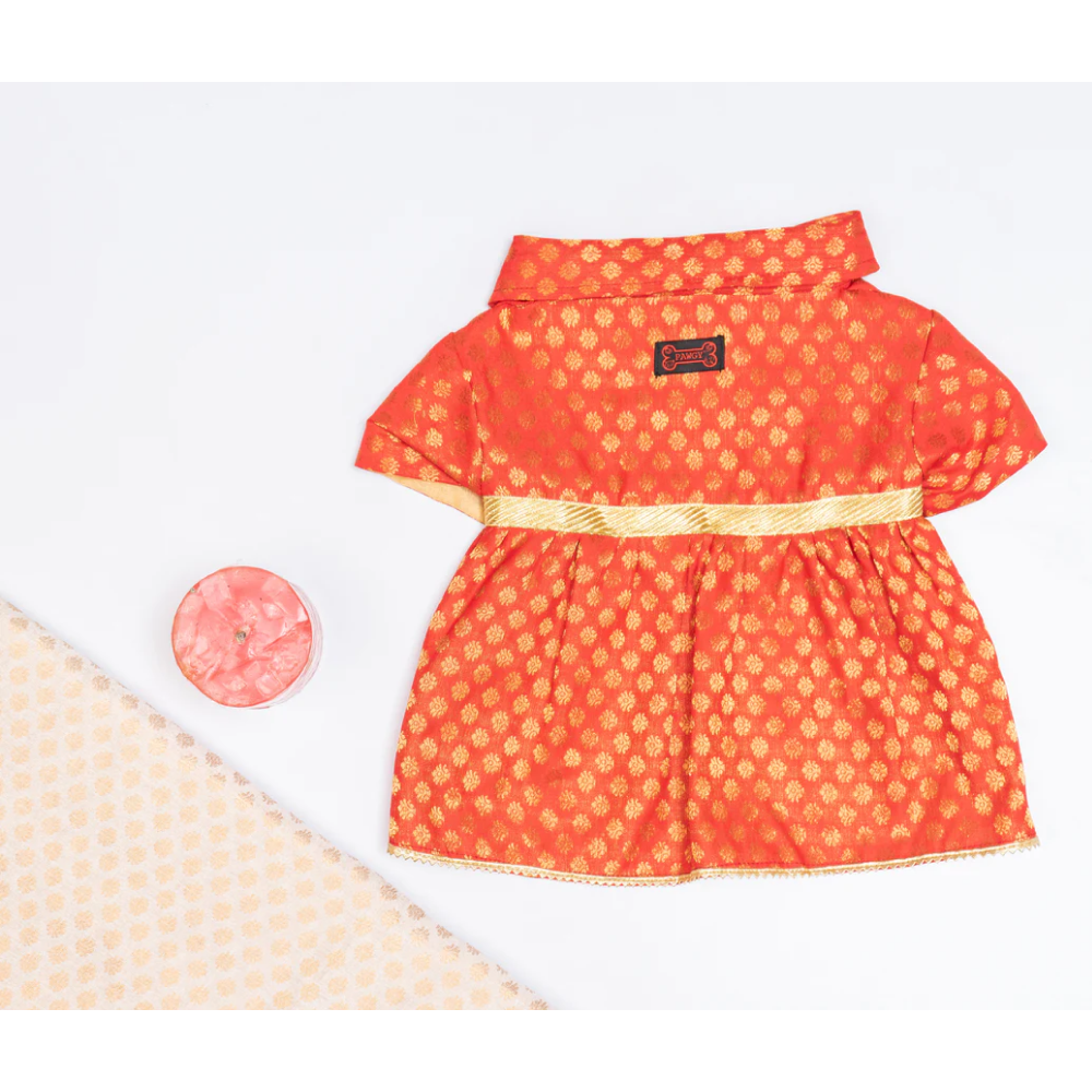 Pawgypets Occasion Wear Dress for Pets (Red)