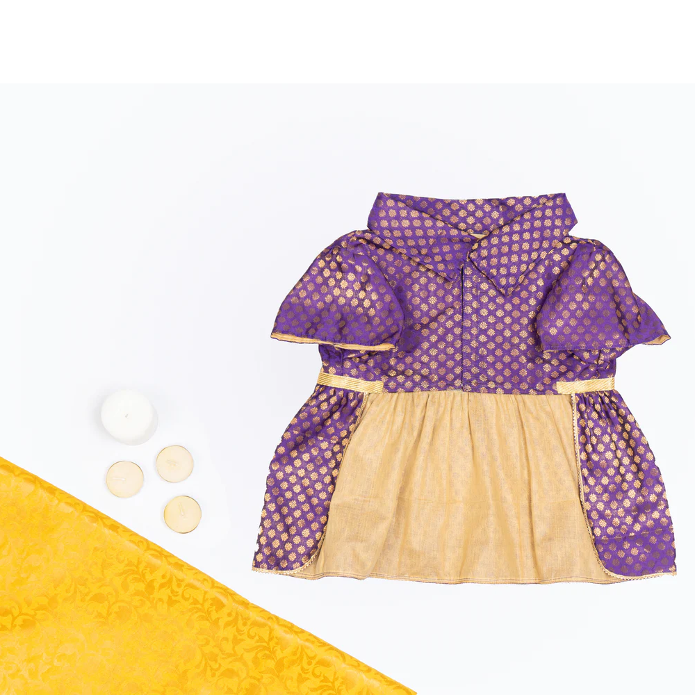 Pawgypets Occasion Wear Dress for Pets (Purple)
