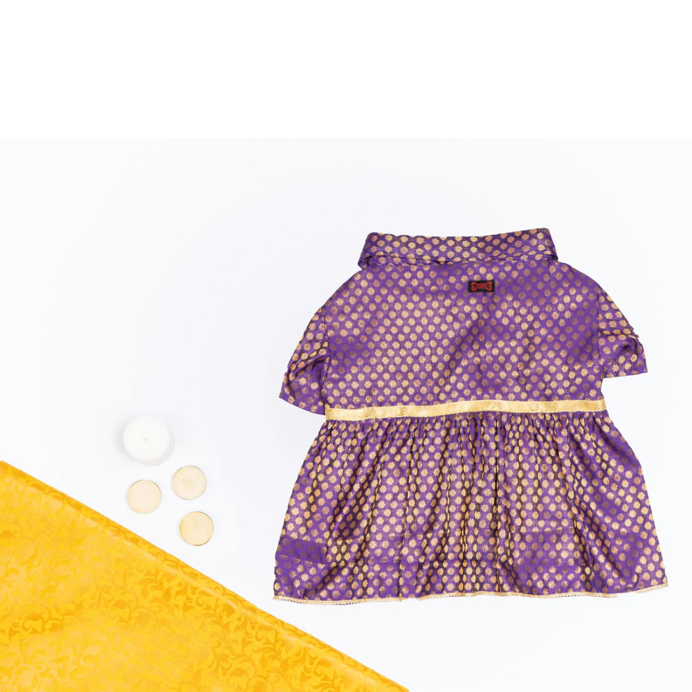Pawgypets Occasion Wear Dress for Pets (Purple)