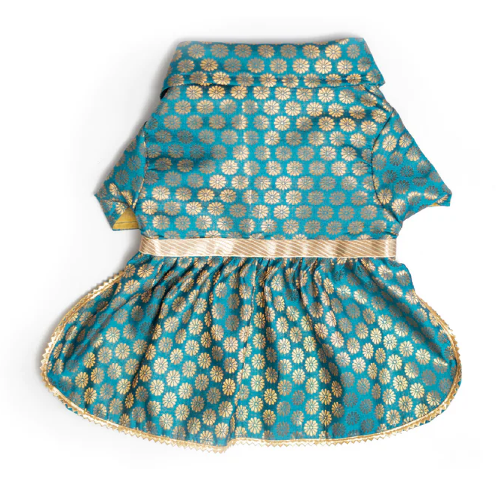 Pawgypets Occasion Wear Dress for Pets (Blue)