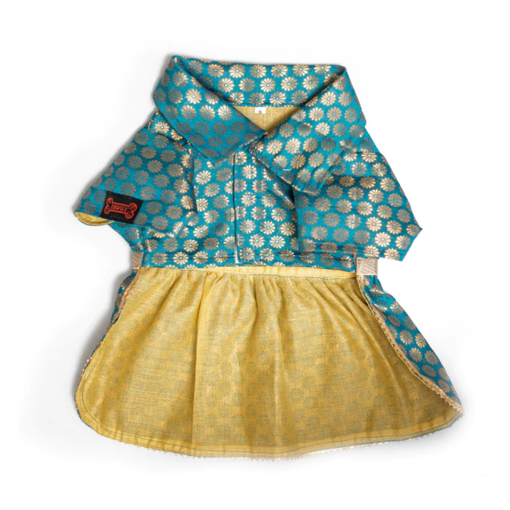 Pawgypets Occasion Wear Dress for Pets (Blue)