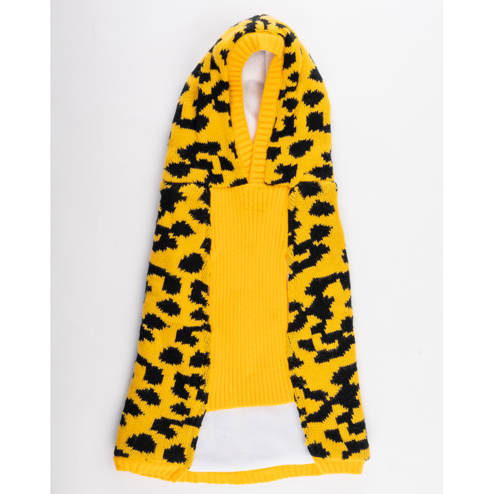 Petsnugs Leopard Knit Sweater for Pets (Yellow & Black)