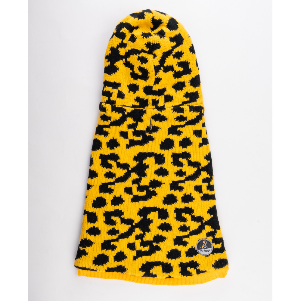Petsnugs Leopard Knit Sweater for Pets (Yellow & Black)