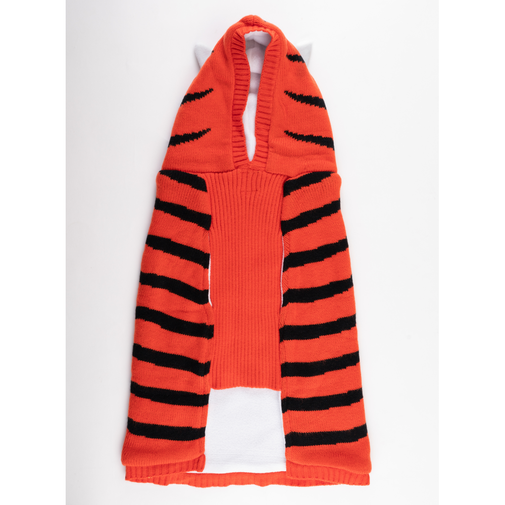 Petsnugs Tiger Knit Sweater for Pets (Black & Orange)
