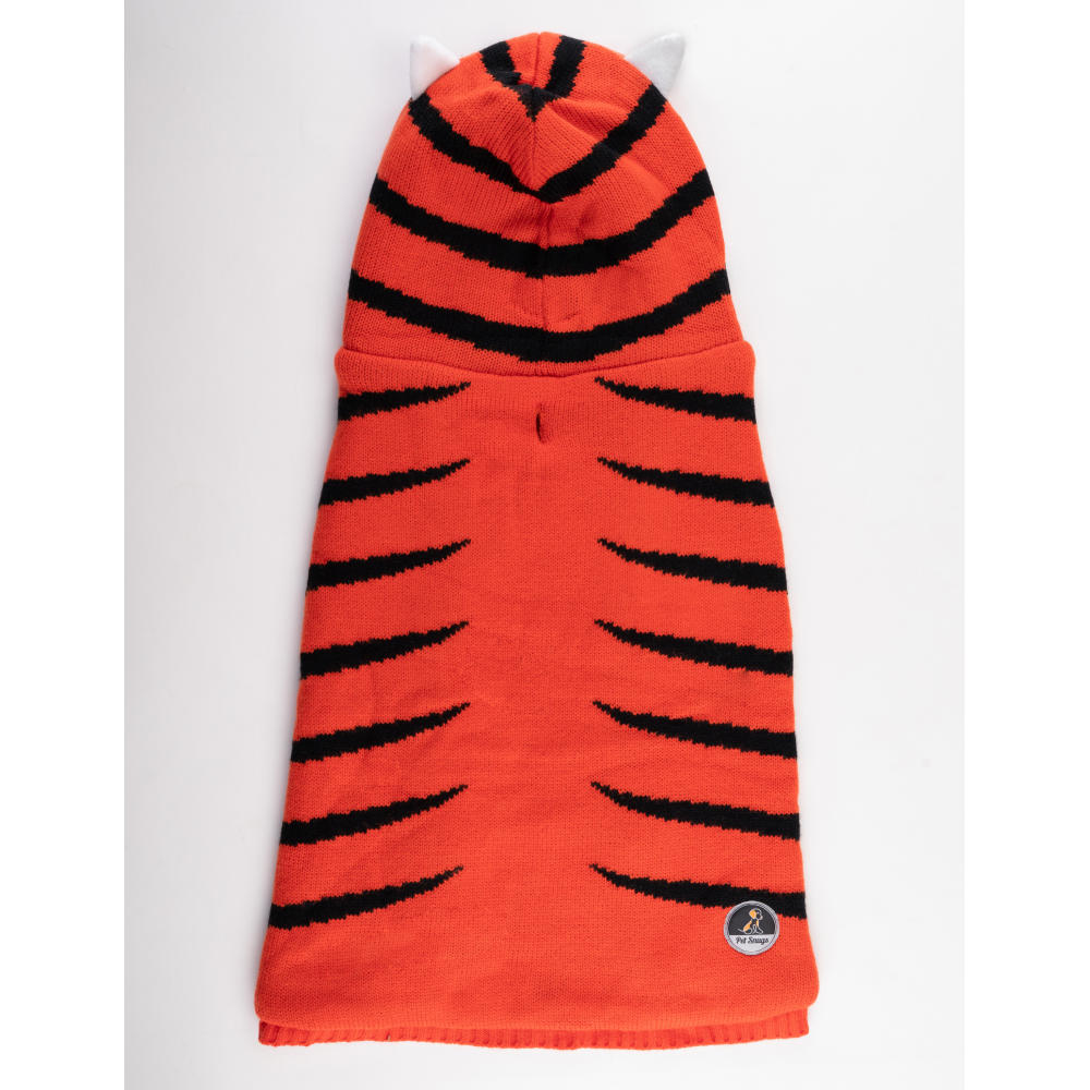 Petsnugs Tiger Knit Sweater for Pets (Black & Orange)