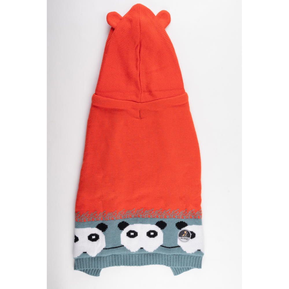 Petsnugs Panda Knit Sweater for Pets (Black & Orange)