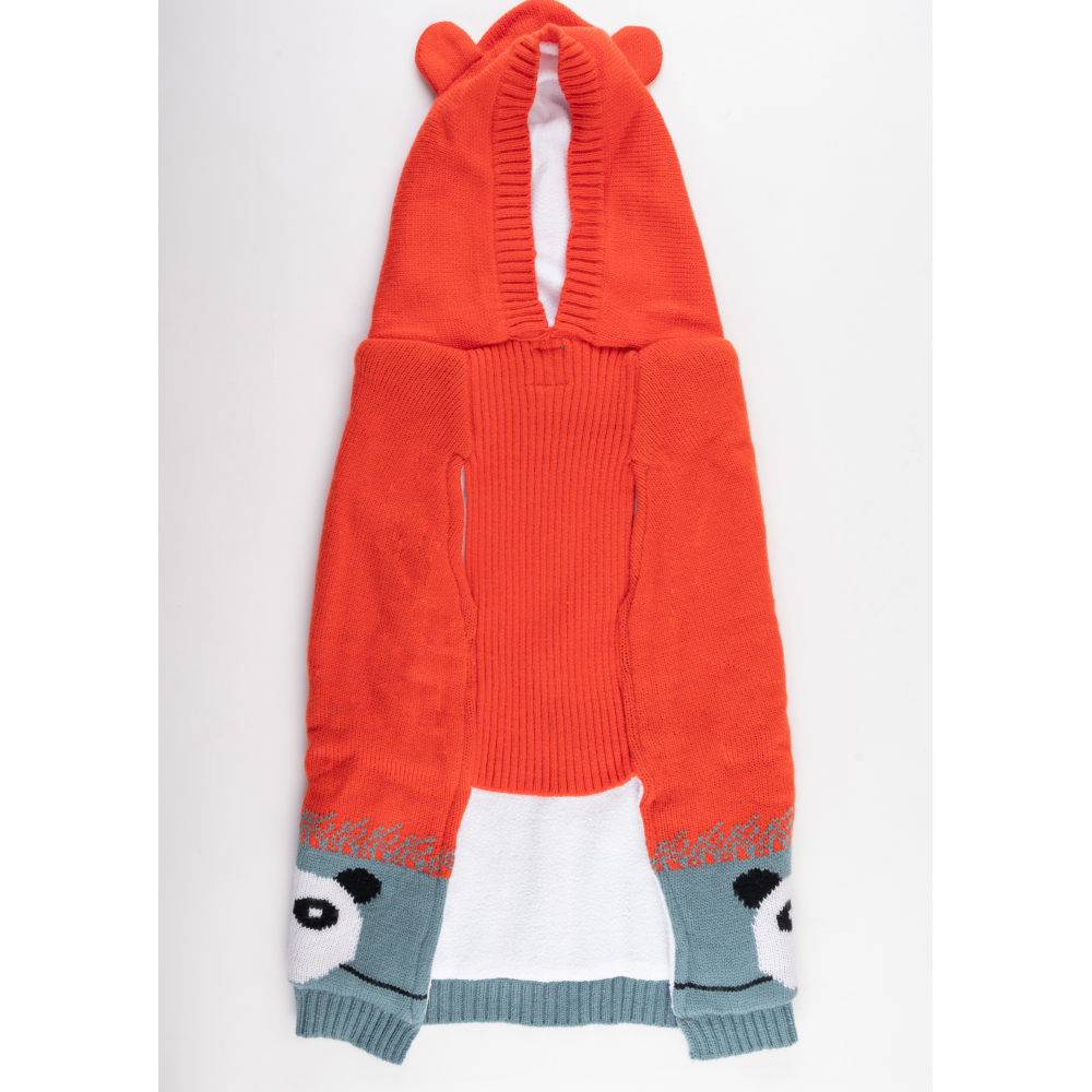 Petsnugs Panda Knit Sweater for Pets (Black & Orange)