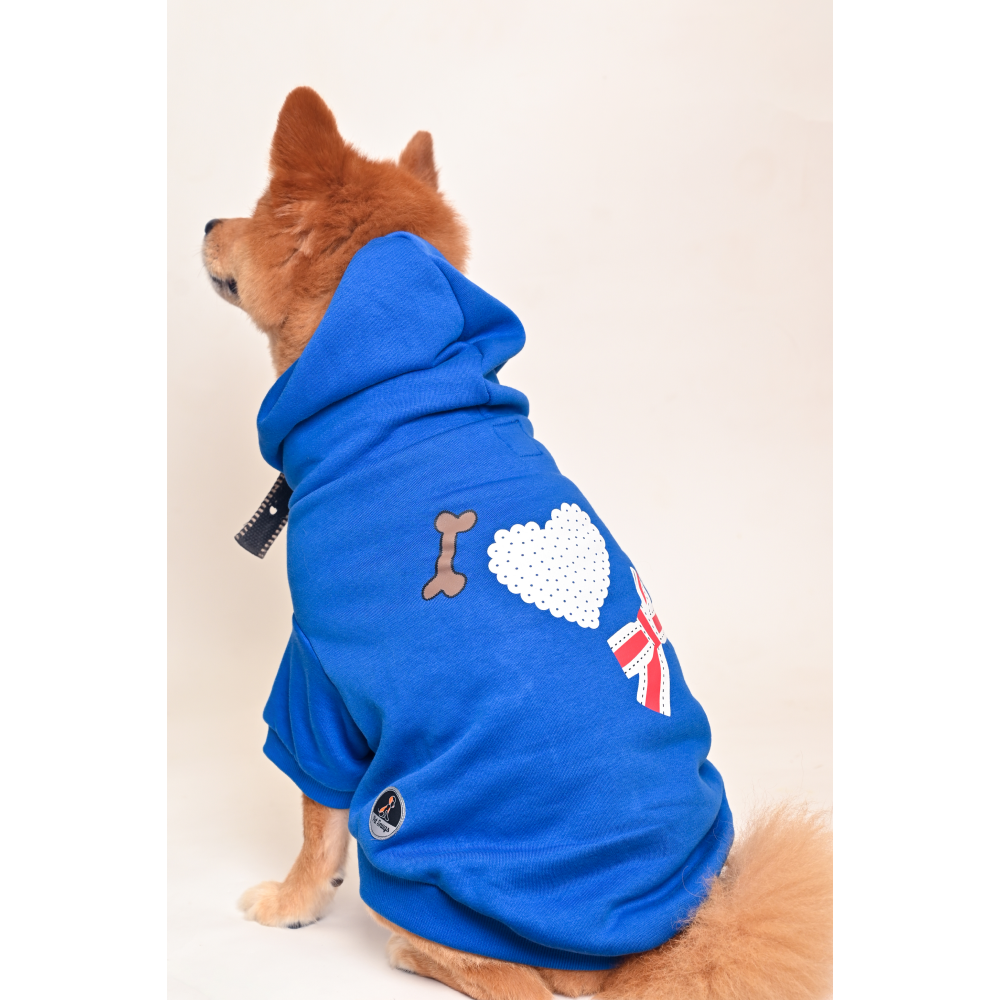 Petsnugs Cute Heart Hoodie for Pets (Blue)