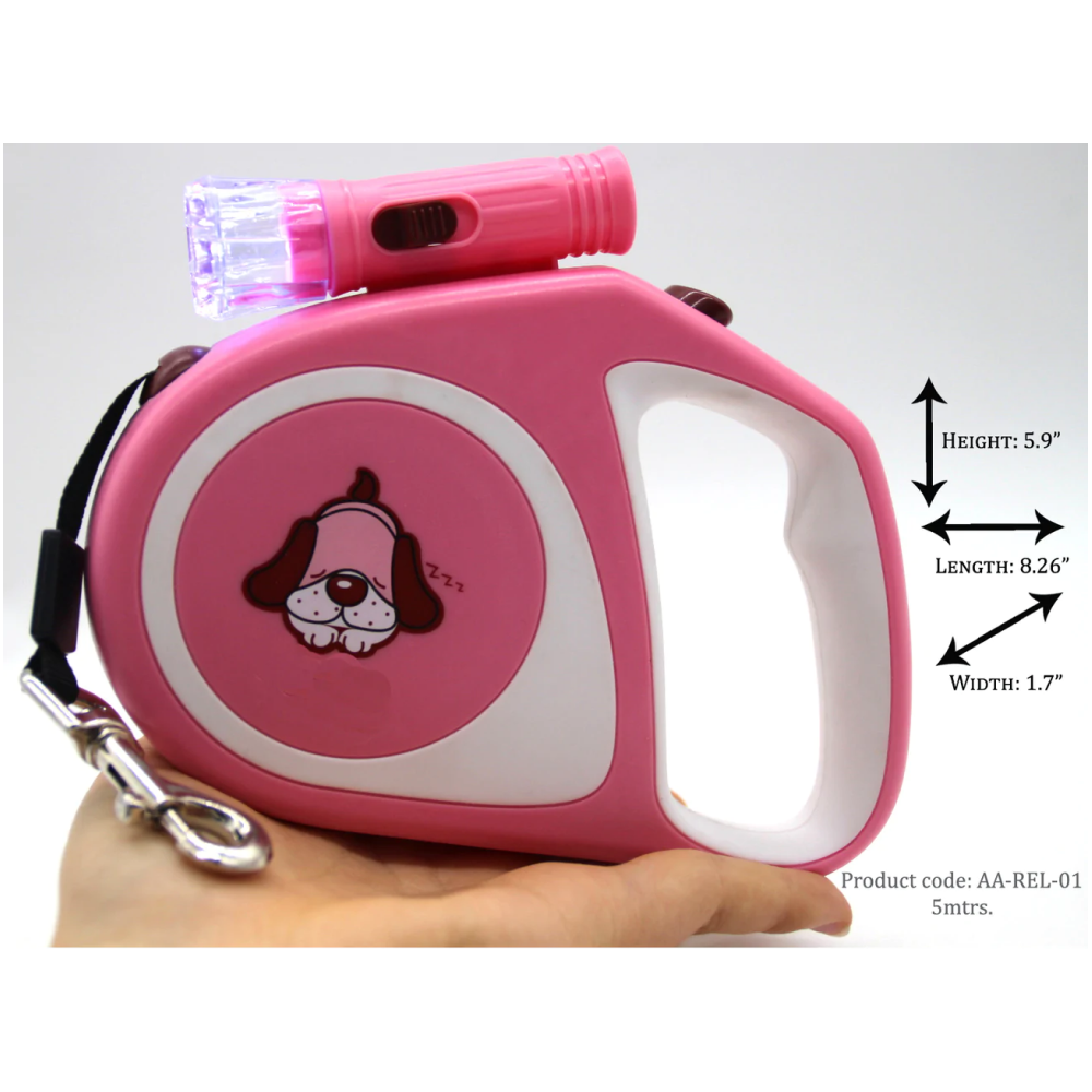 A Plus A Pets Retractable Leash With Torch Light for Pets (5m)