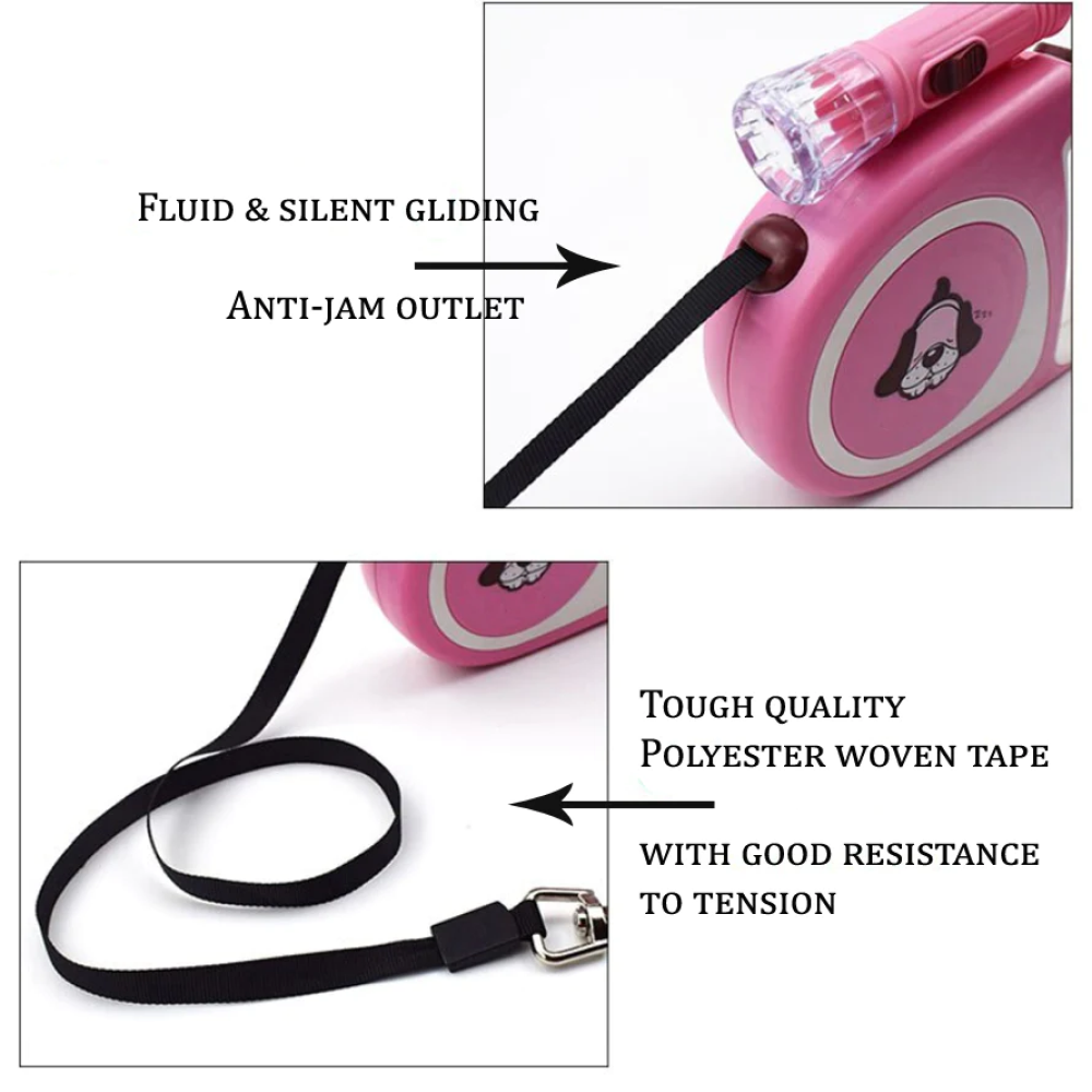 A Plus A Pets Retractable Leash With Torch Light for Pets (5m)