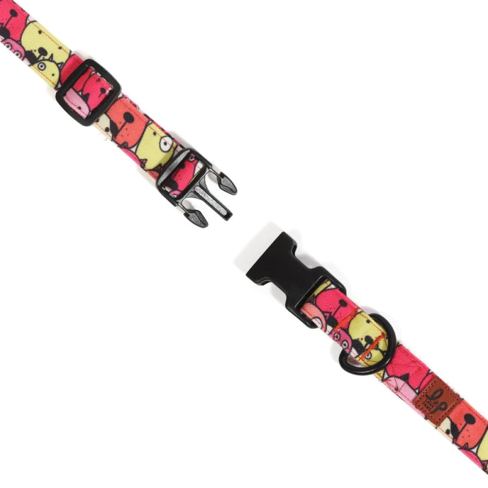 Lana Paws Googly Eyes Printed Collar for Dogs (Pink)