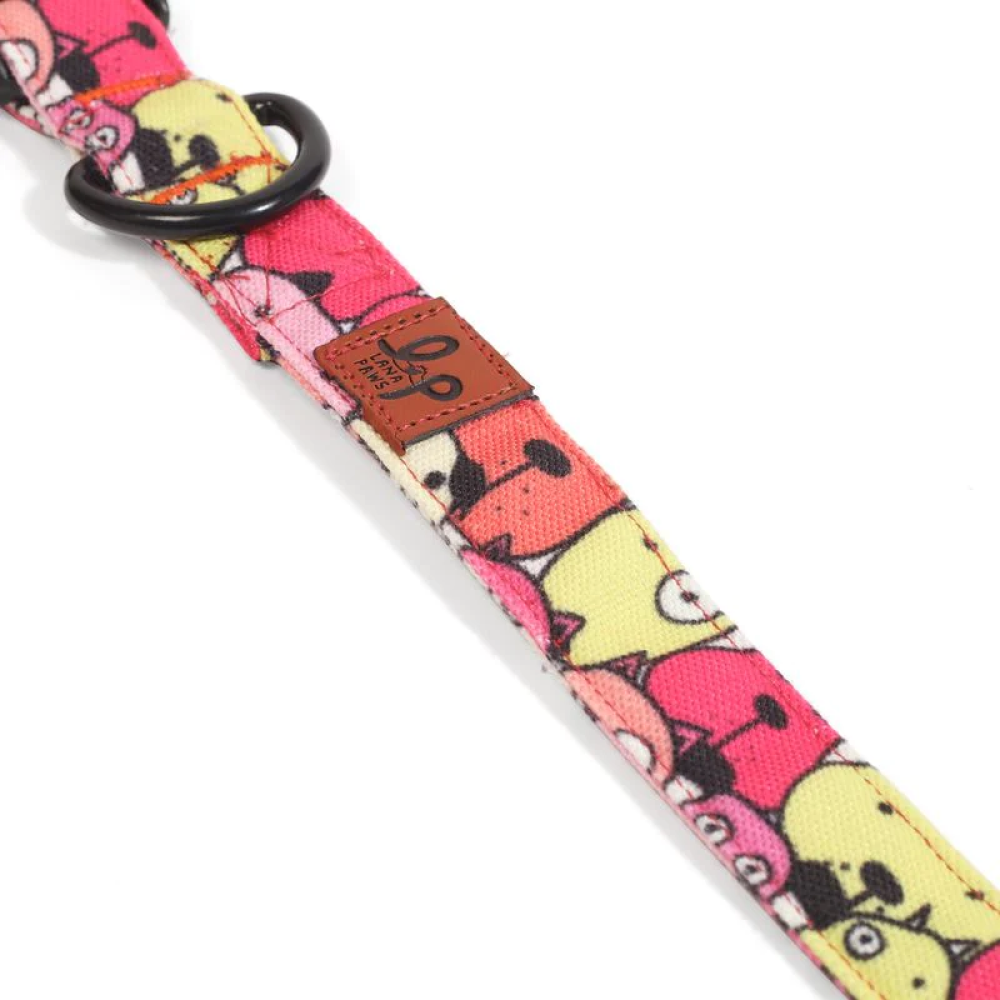 Lana Paws Googly Eyes Printed Collar for Dogs (Pink)